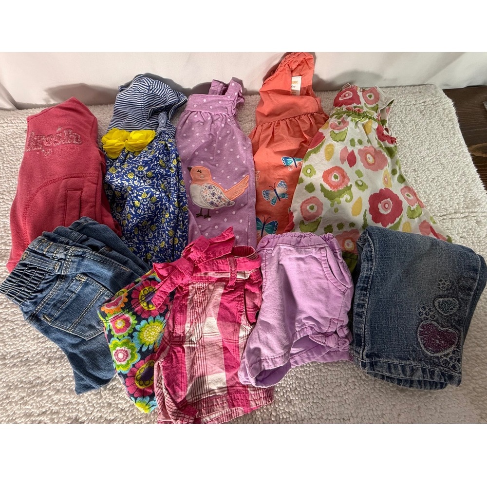 Baby Girl Clothing Bundle OshKosh Sonoma‎ Gymboree Carters 6-9M 10pc Lot